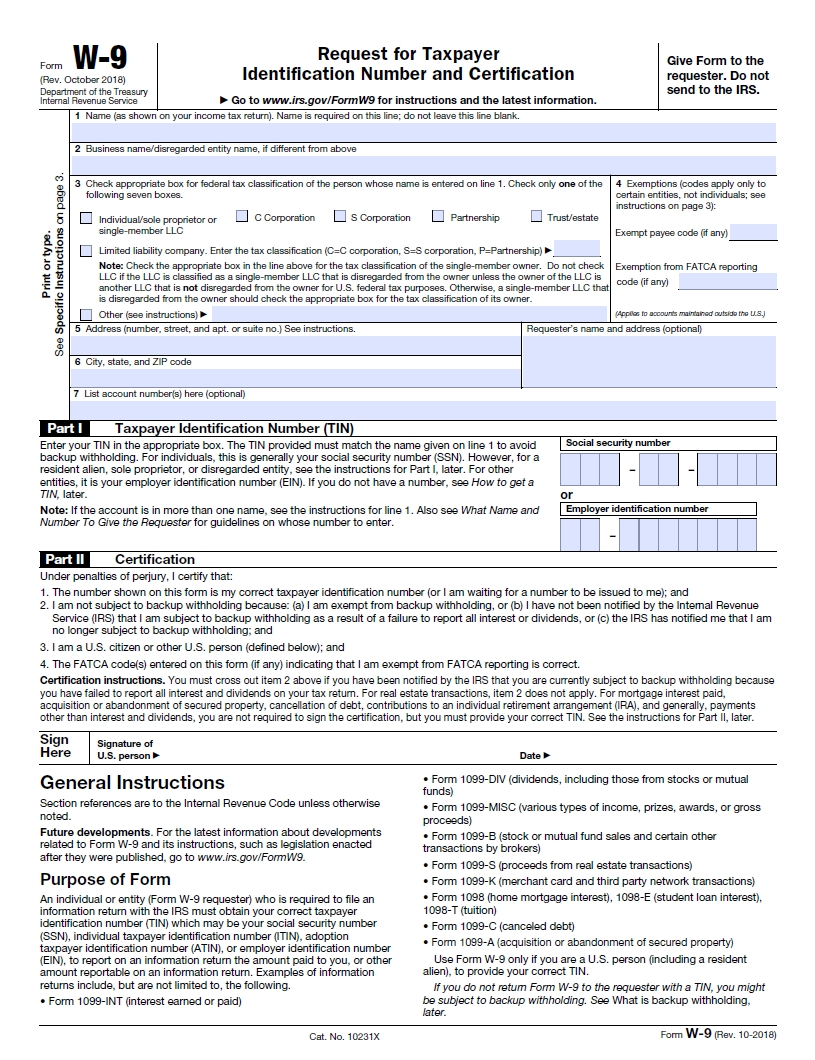 Blank W 9 Form 2021 Fillable Printable | Calendar Template-2021 W-9 Form Blank