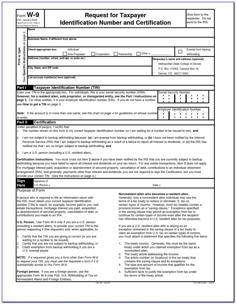 Blank W9 2018 2019 Free W9 Form To Print Free | Printable-Blank W9 Form For 2021