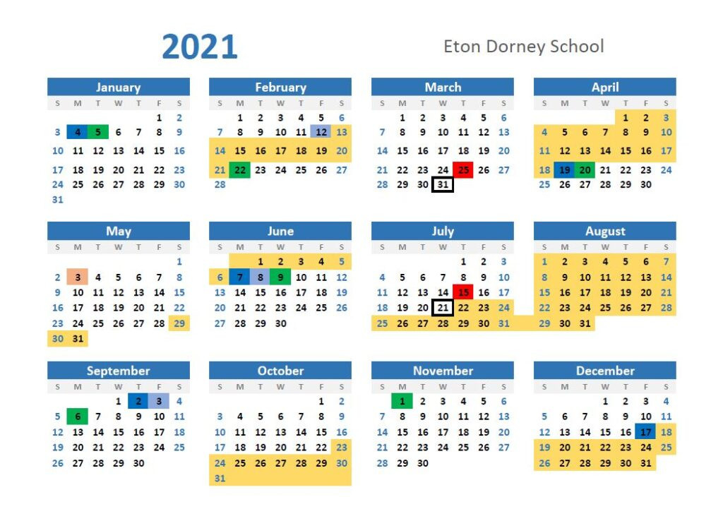 Calendar - 2021 - 2022 - Eton Dorney Special School-Download 2021 Calendar With School Terms And Public Holidays