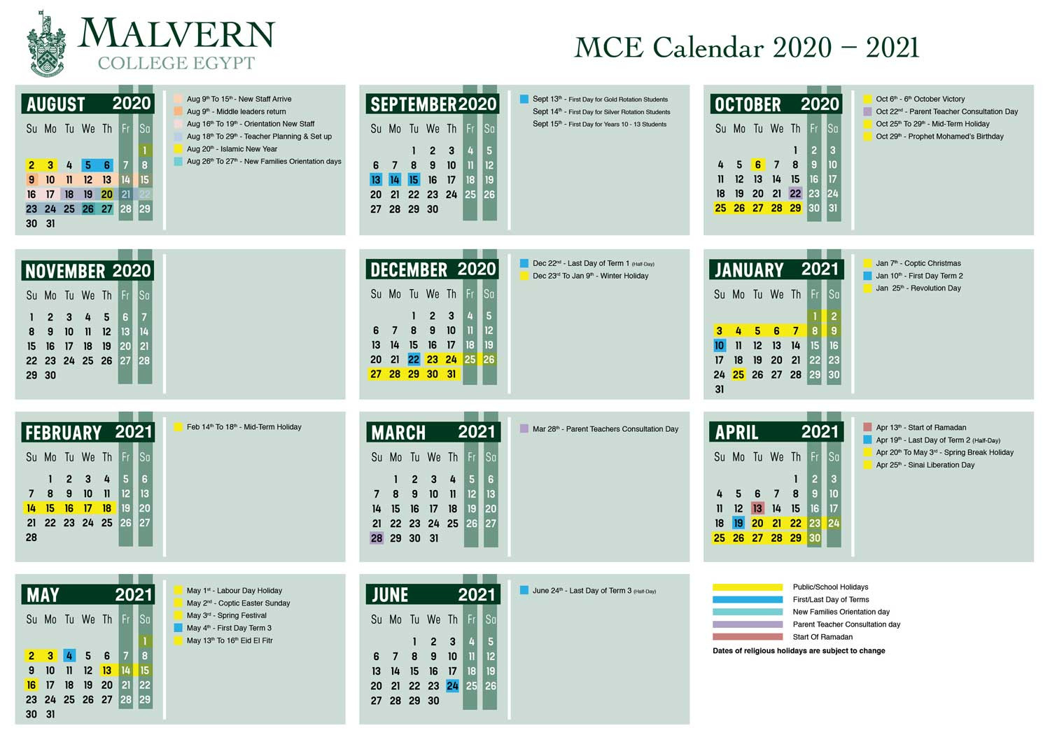 Calendar For 2021 With Holidays And Ramadan - School-Islamic Festivals And Holidays 2021