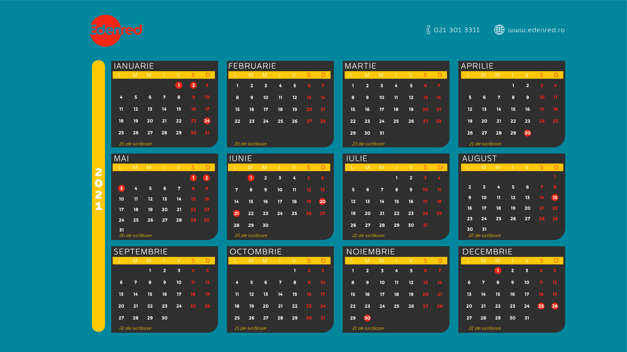 Calendar Of Working Days 2021 | Edenred-National Food Days Calendar 2021