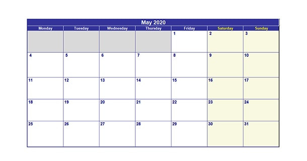 Editable May 2020 Calendar Excel - 2021 Calendar-May 2021 Excel Vacation