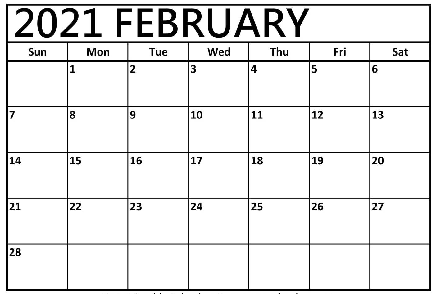 February 2021 Printable Calendar Pdf Monthly Worksheets-Print Free Calendars Without Downloading 2021