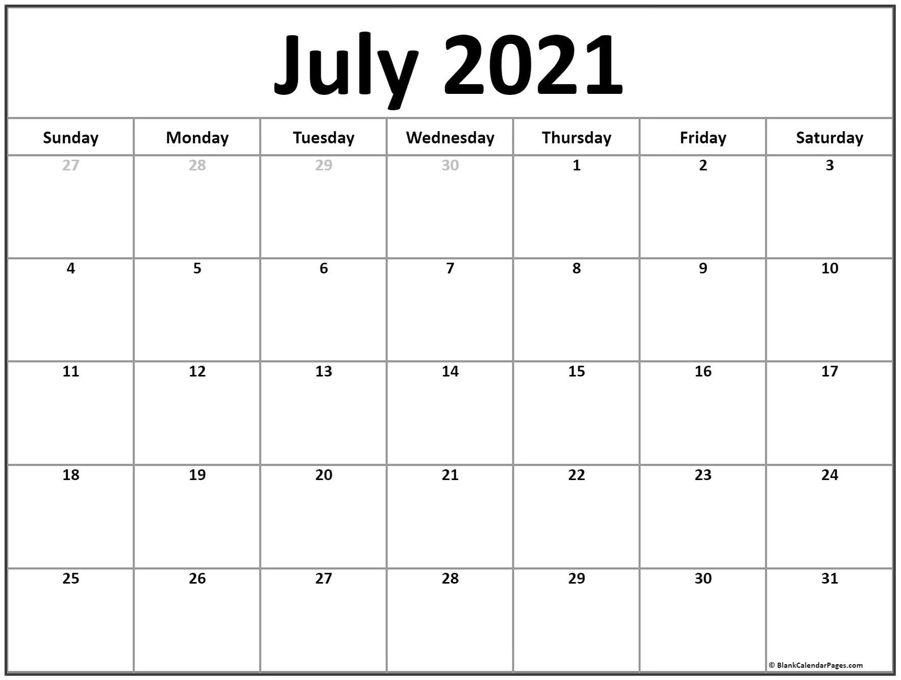 Fill Andprint A Calendar 2021 | Calendar Printables Free Blank-July 2021 Starfall Calendars