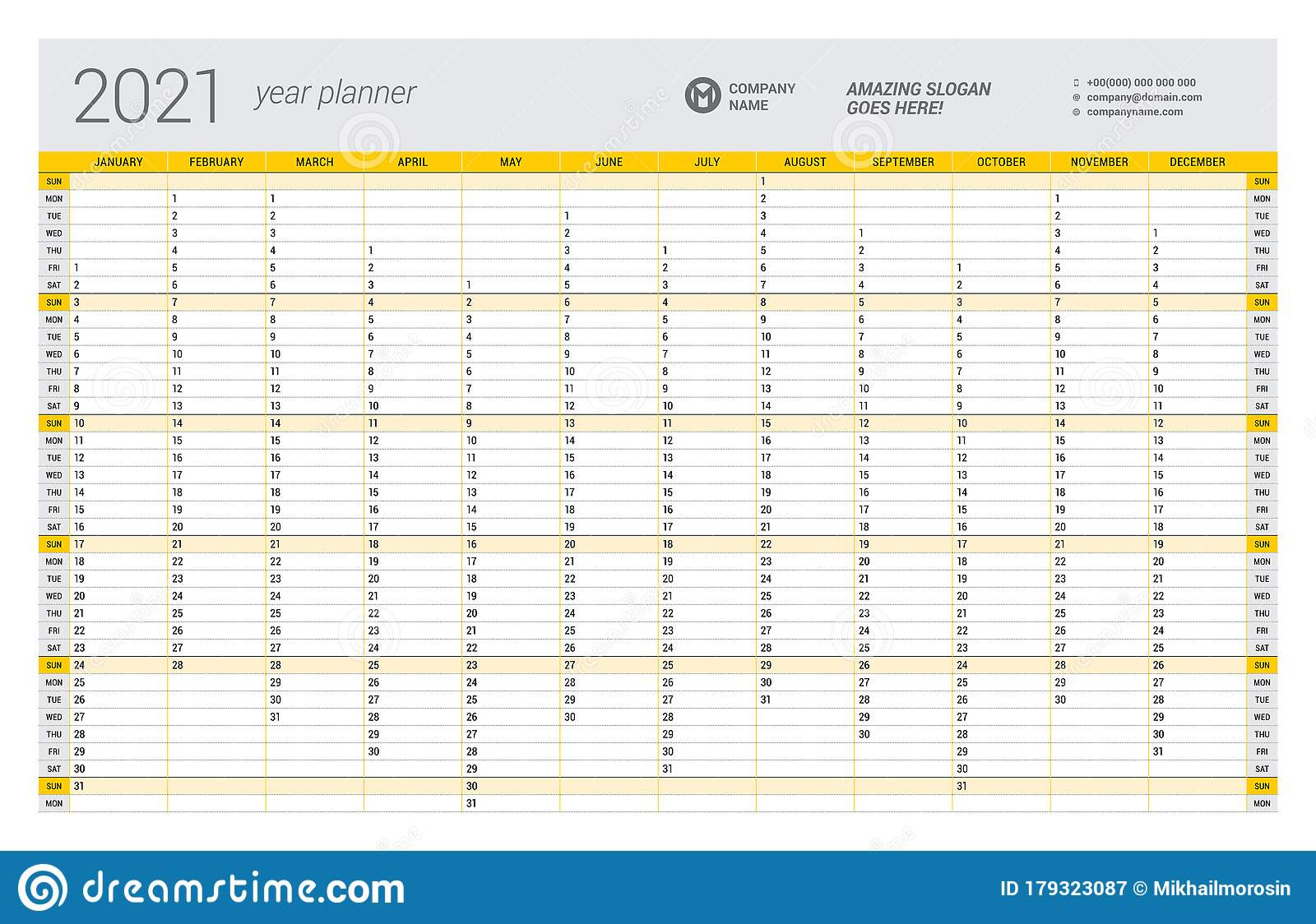 Free 2021 Yearly Calender Template / Free 2021 Yearly-2021 Free Downloand Vacation Spreadsheet