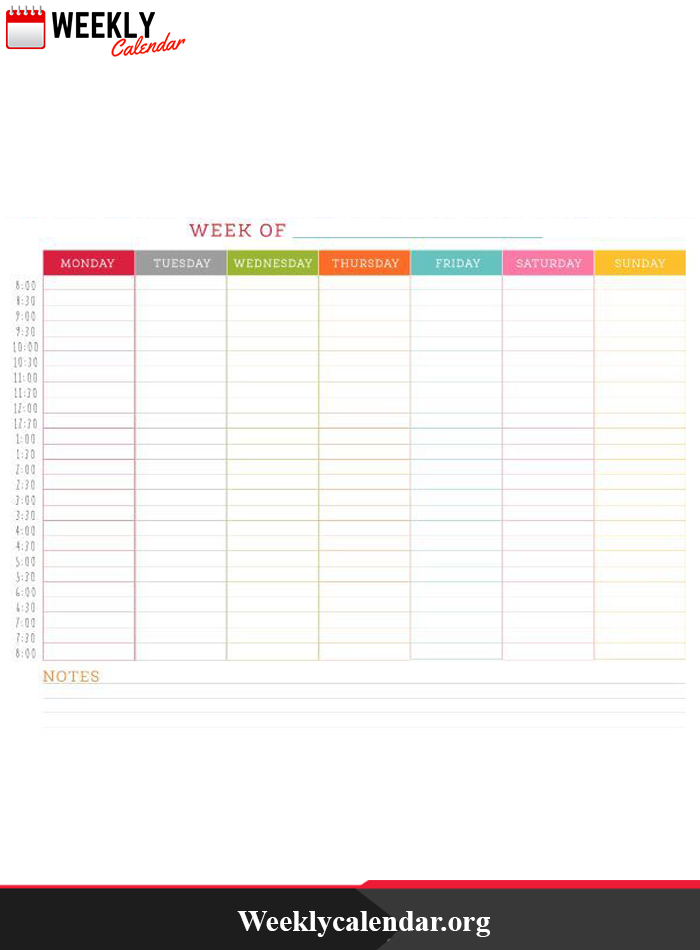 Free Blank Printable Weekly Calendar 2020 Template In Pdf-Printable Bill Payment Calendar 2021