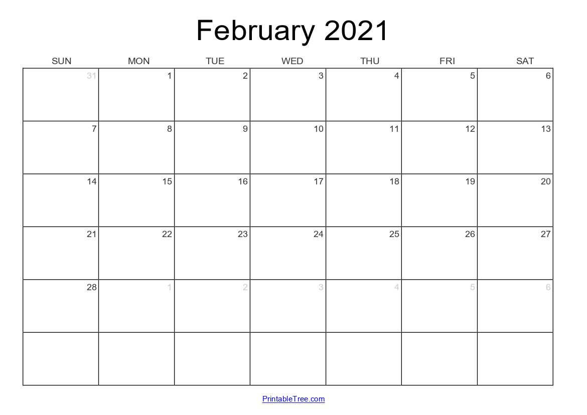 Free Download February 2021 Printable Calendar Pdf Templates-Calendar Templates 2021 February