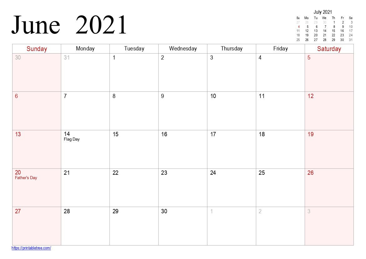 Free Download June 2021 Printable Calendar Templates Pdf-Free 2021 June Calendars That Can Be Edited