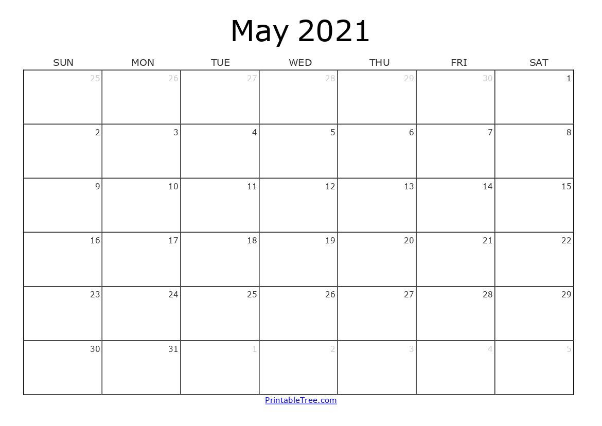 Free Download May 2021 Printable Calendar Pdf Templates-May 2021 Calendar Printable Bill