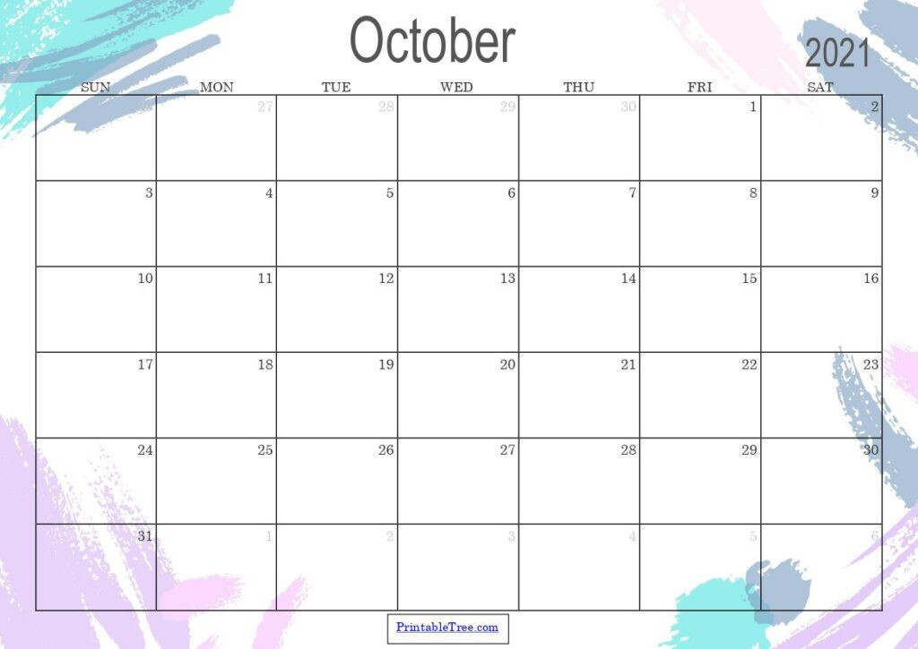 Free Download October 2021 Printable Calendar Pdf Templates-Monthly Schedule Planner August 2021