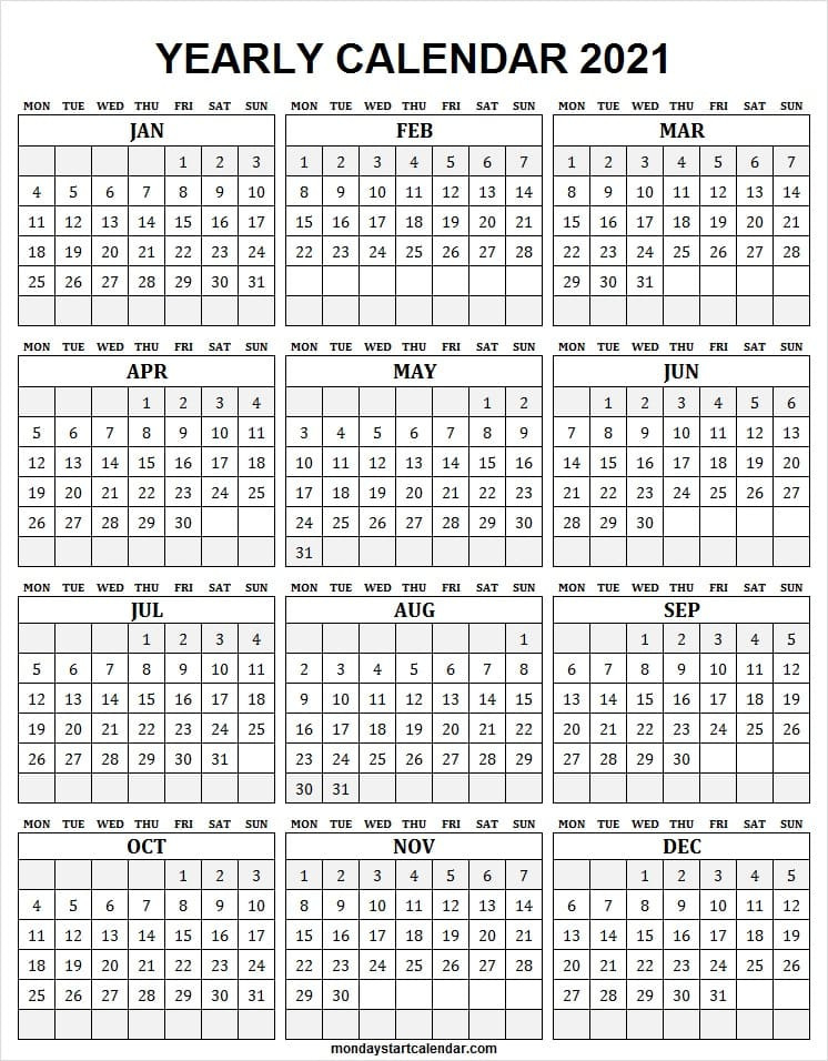 Free Downloadable 2021 Word Calendar / 2021 Printable-Free Printable 2021 Calendar
