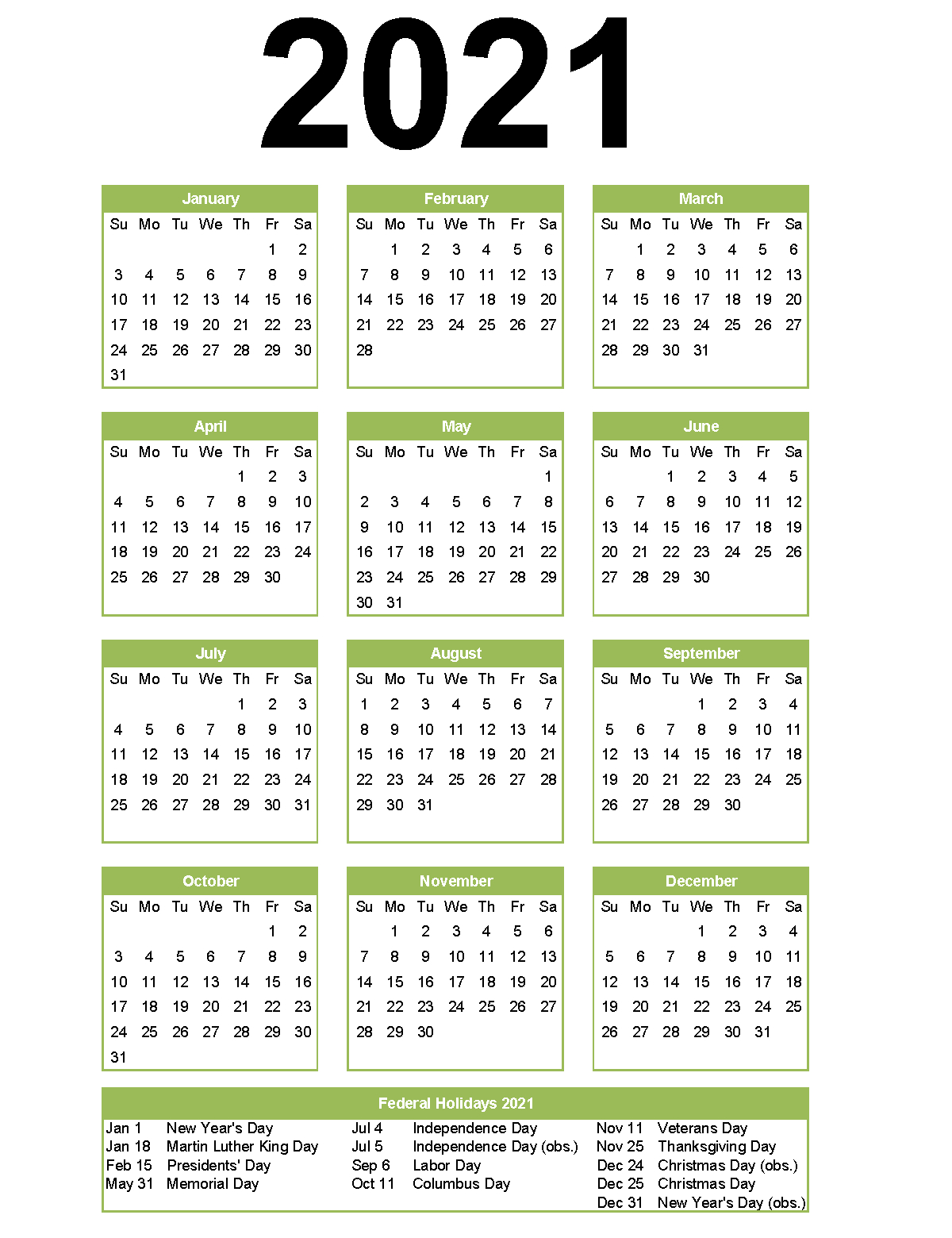 Free Editable 2021 Calendar With Holidays - 2021 Calendar-Excel List Of Holidays 2021