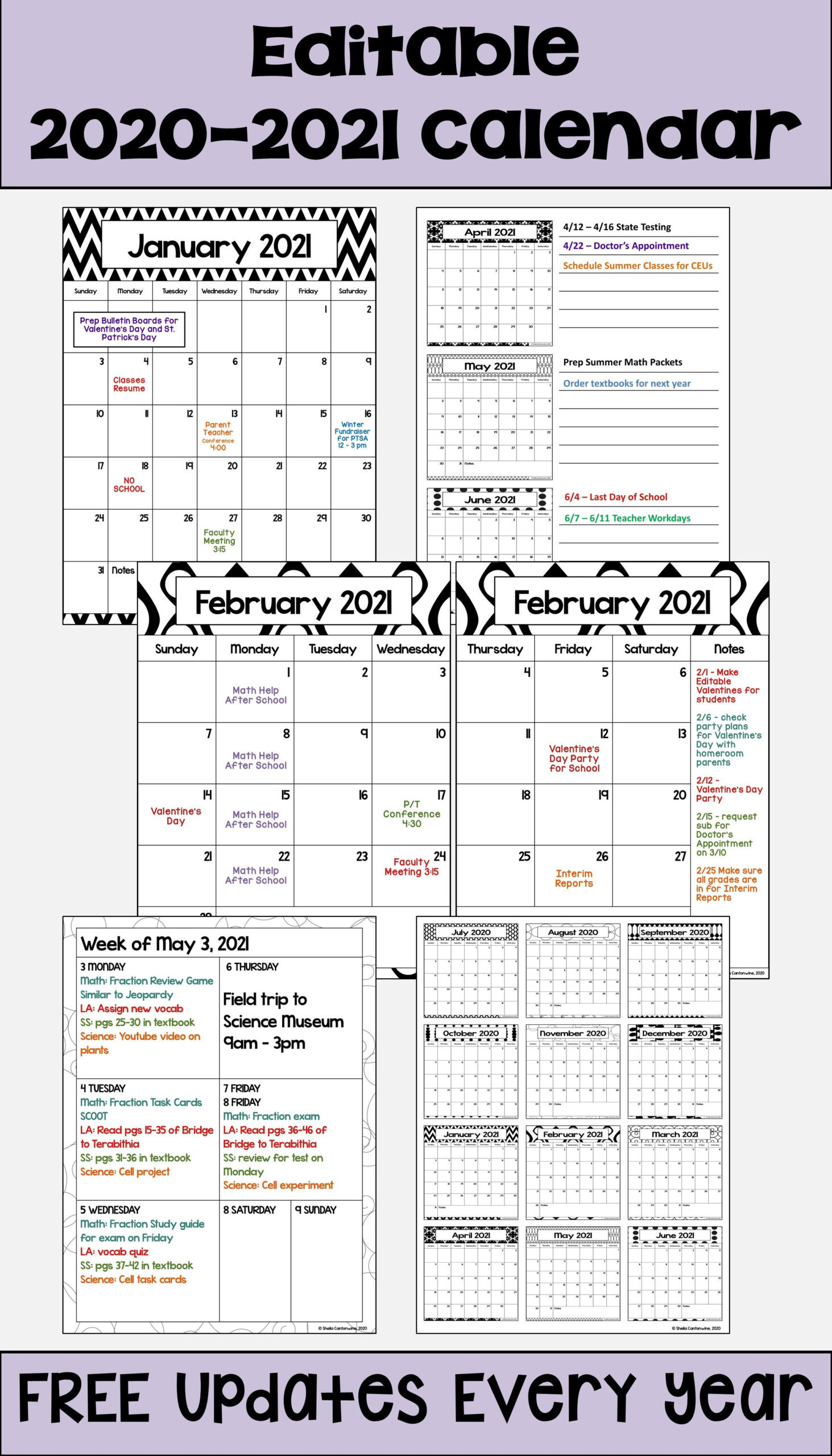 Free Editable 2021 Calendars | Calendar Printables Free Blank-2021- 2021 School Calendar Editable Template
