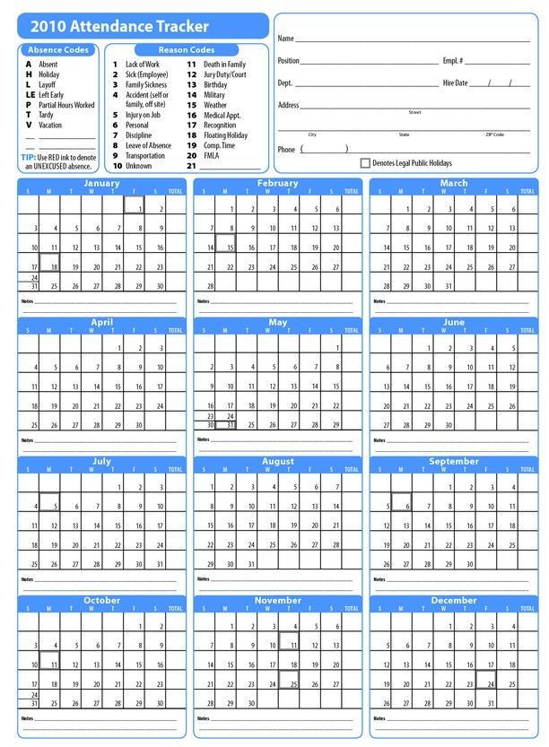 Free Employee Attendance Calendar | Attendance Sheet-2021 Employee Vacation Calendar Schedule Template