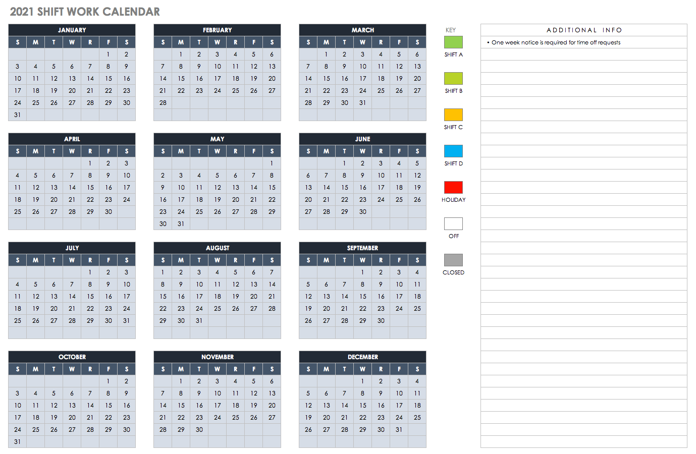 Free Excel Calendar Templates-Free Monthly Academic Calendar 2021-20211 Template