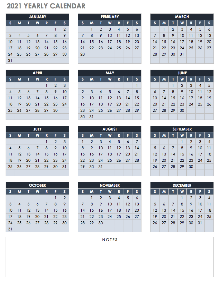 Free Google Calendar Templates | Smartsheet-2021 Calendar Template