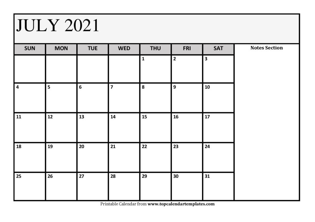 Free July 2021 Calendar Printable (Pdf, Word) Templates-Blank July 2021 Calendar Beta Calendar