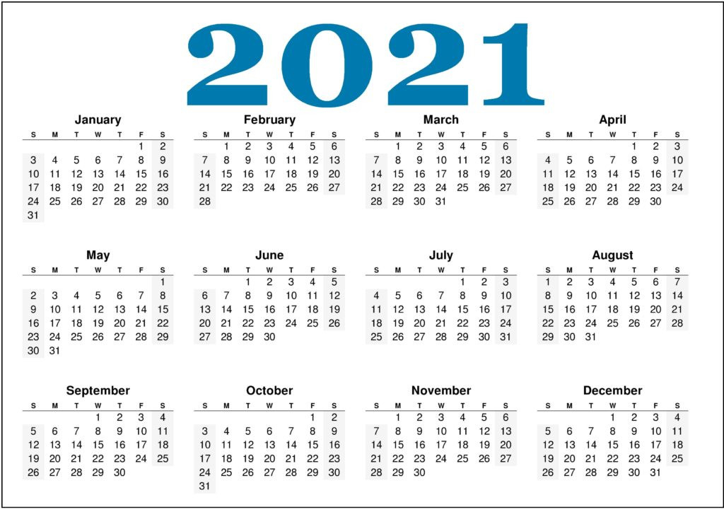 Free Monthly 2021 Printable Calendar Template-Free Blank Calendar Templates 2021