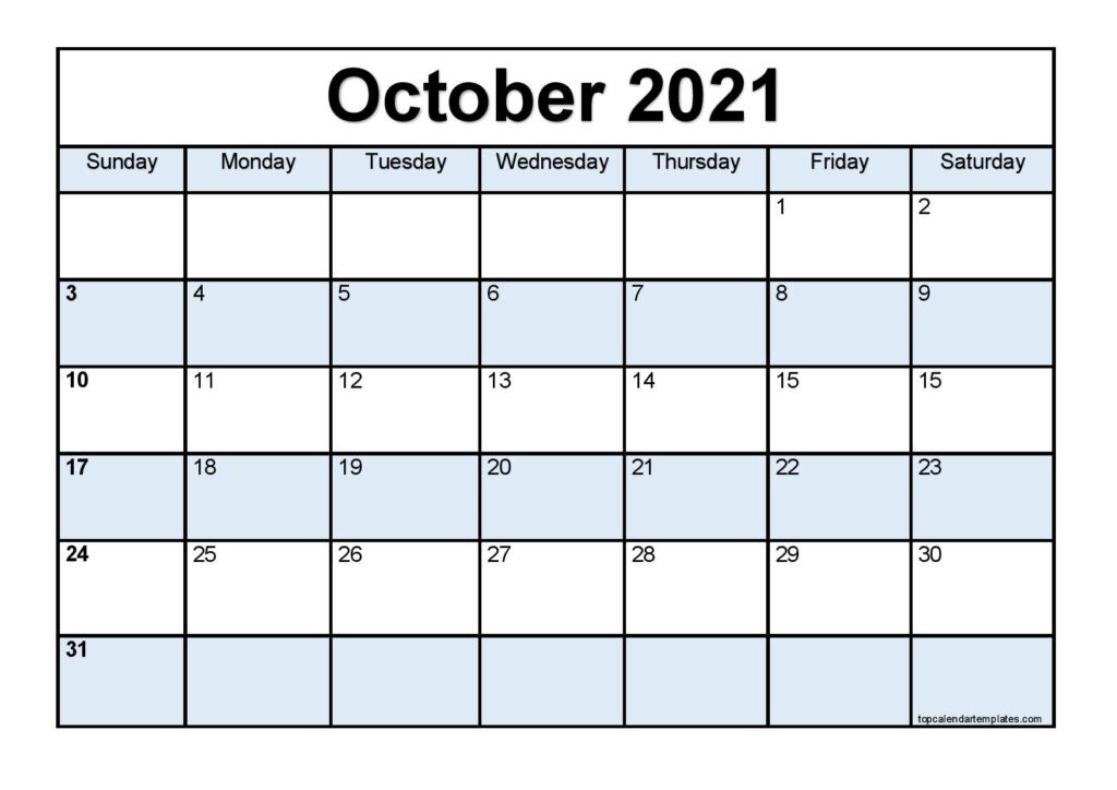 Free October 2021 Printable Calendar - Monthly Templates-Vertex Montly Calendar October 2021