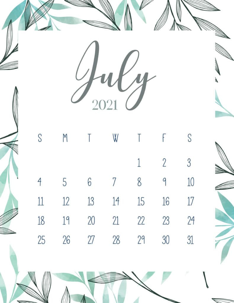 Free Printable 2021 Botanical Calendar - World Of Printables-Free 81/2 X 11 Printable Blank Calendar November 2021