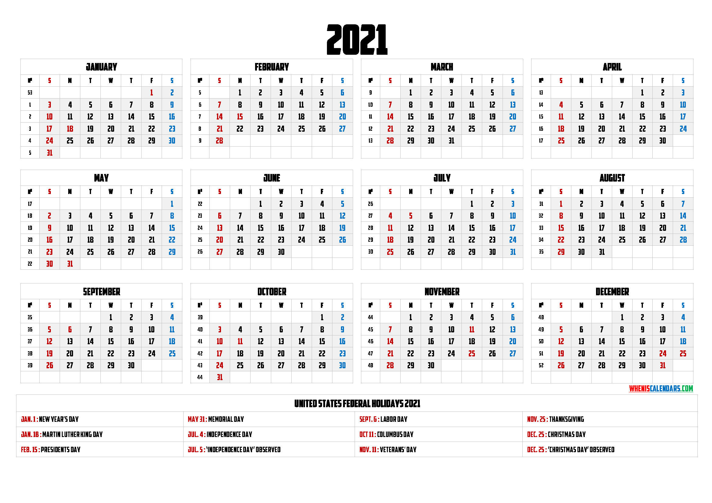 Free Printable 2021 Calendar With Holidays - 9 Templates-Fillable Calendar 2021-2021 Year