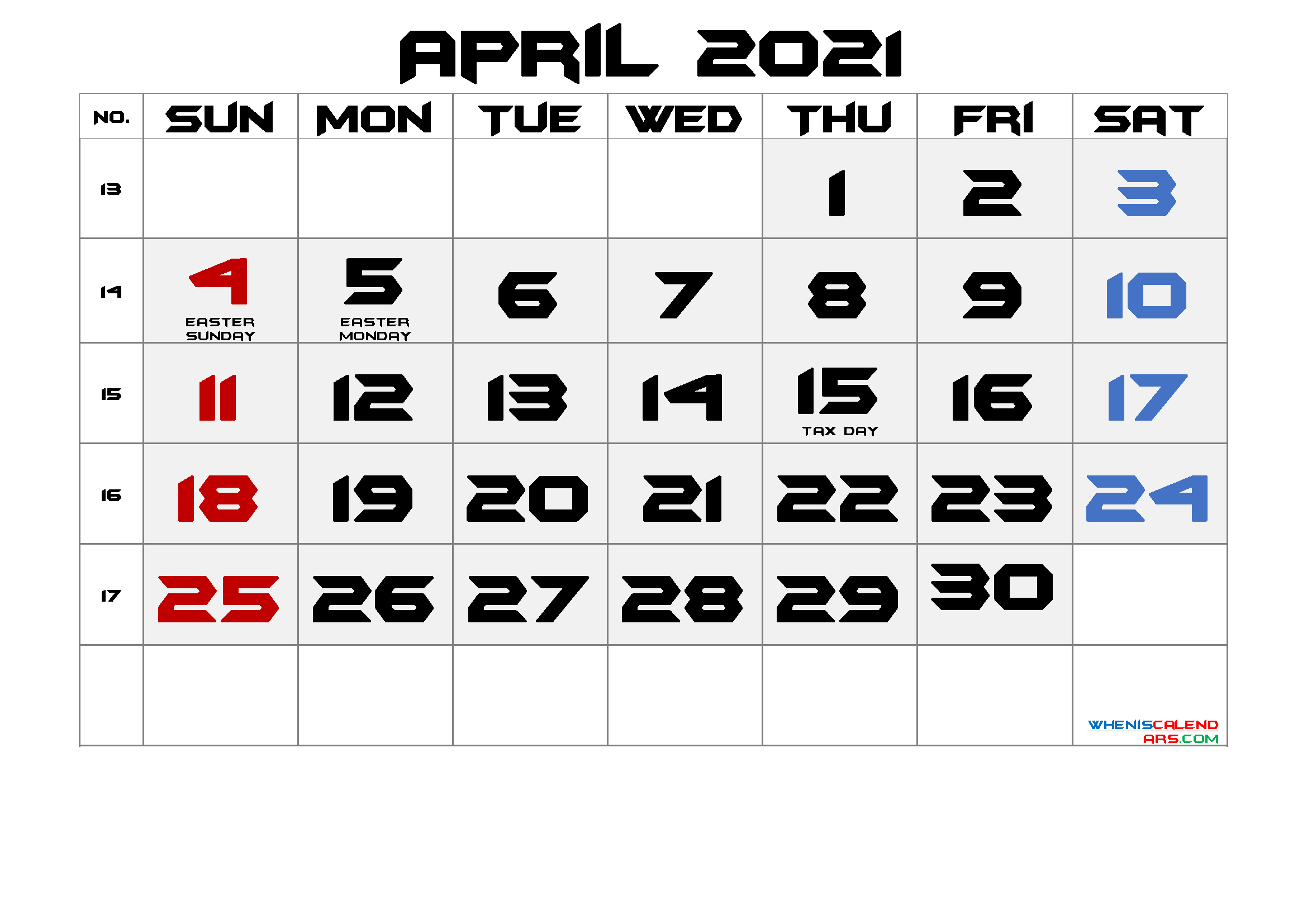 Free Printable April 2021 Calendar With Holidays-April 2021 Food Calenders