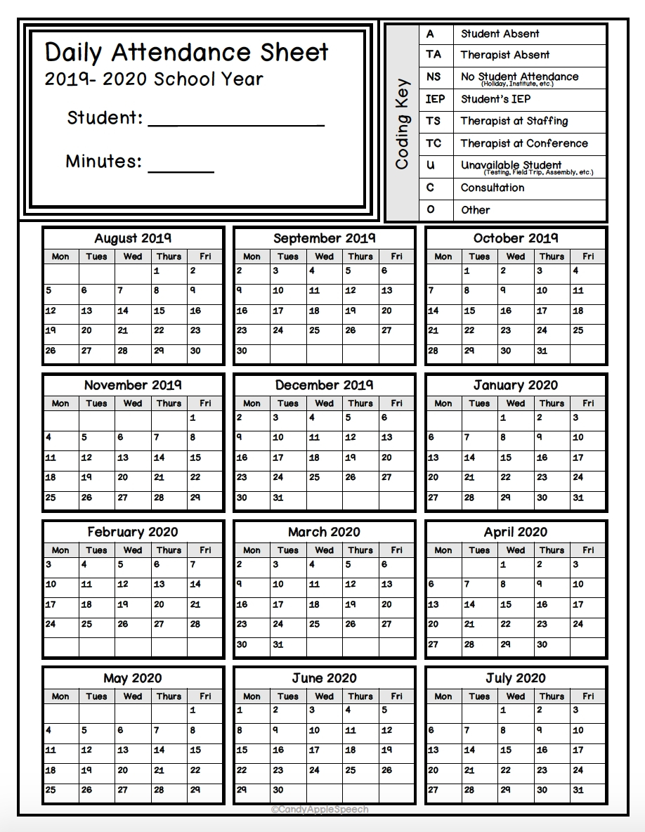 Free Printable Attendance Calendar 2021 | Calendar-Free Attendance Calendar 2021