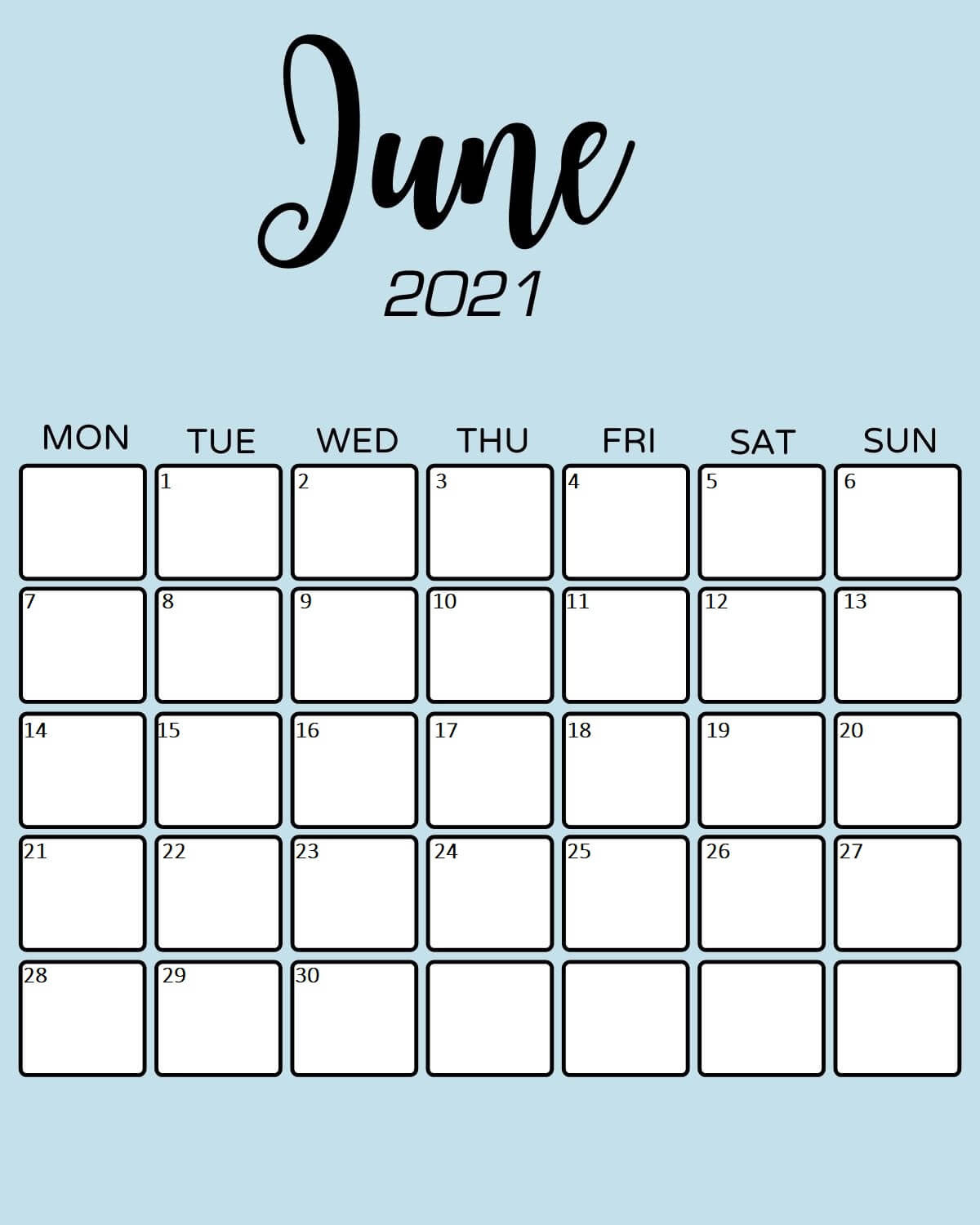 Free Printable June 2021 Calendar: Cute &amp; Elegant Designs » Calendarkart-June 2021 Calendar Printable