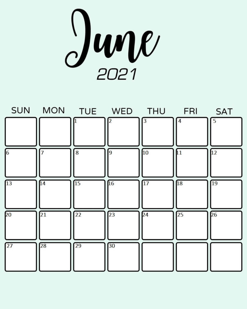 Free Printable June 2021 Calendar: Cute &amp; Elegant Designs-Free 2021 June Calendars That Can Be Edited
