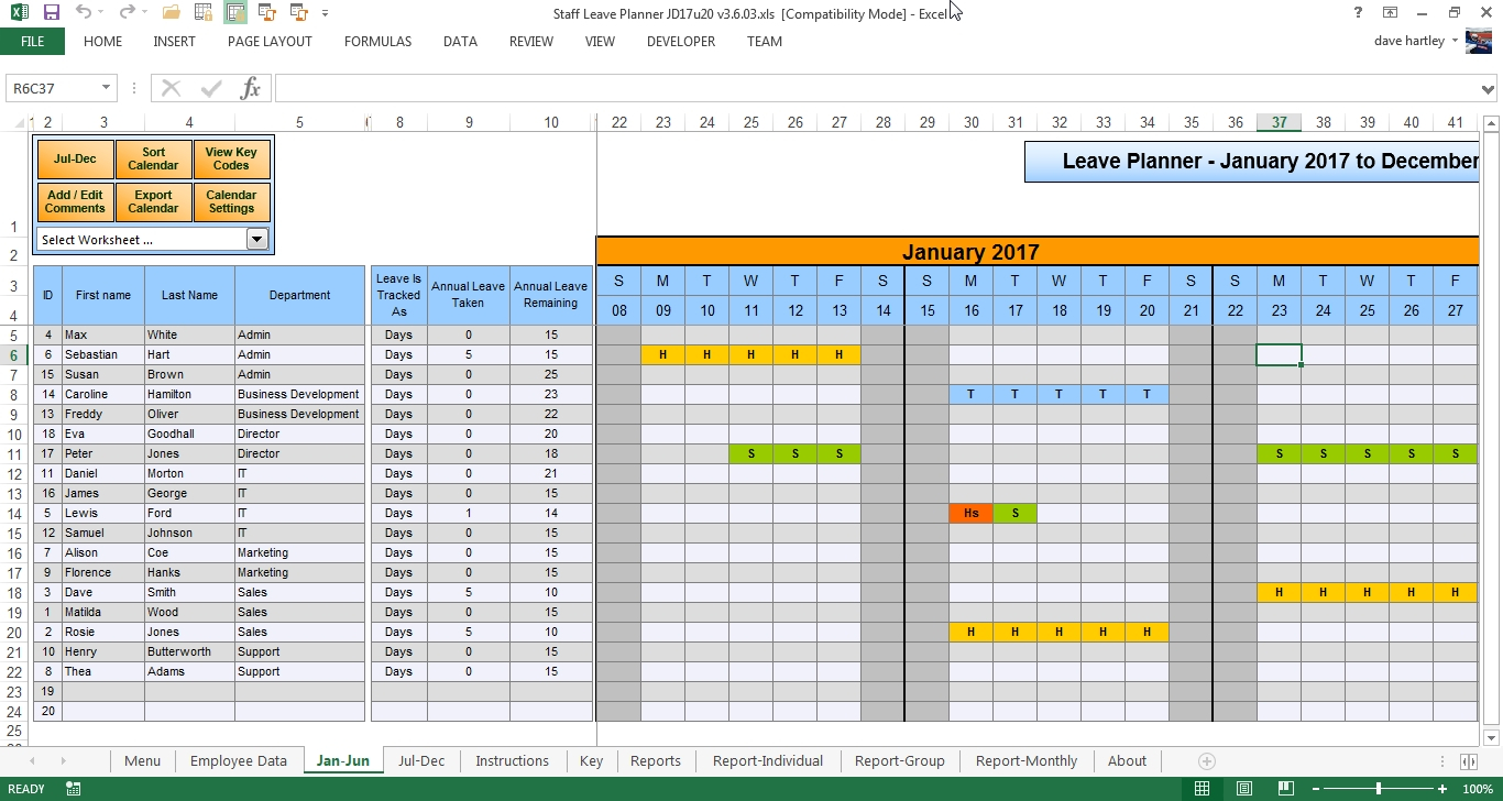 2021 Monthly Vacation Planner Excel Calendar Template Printable - Riset