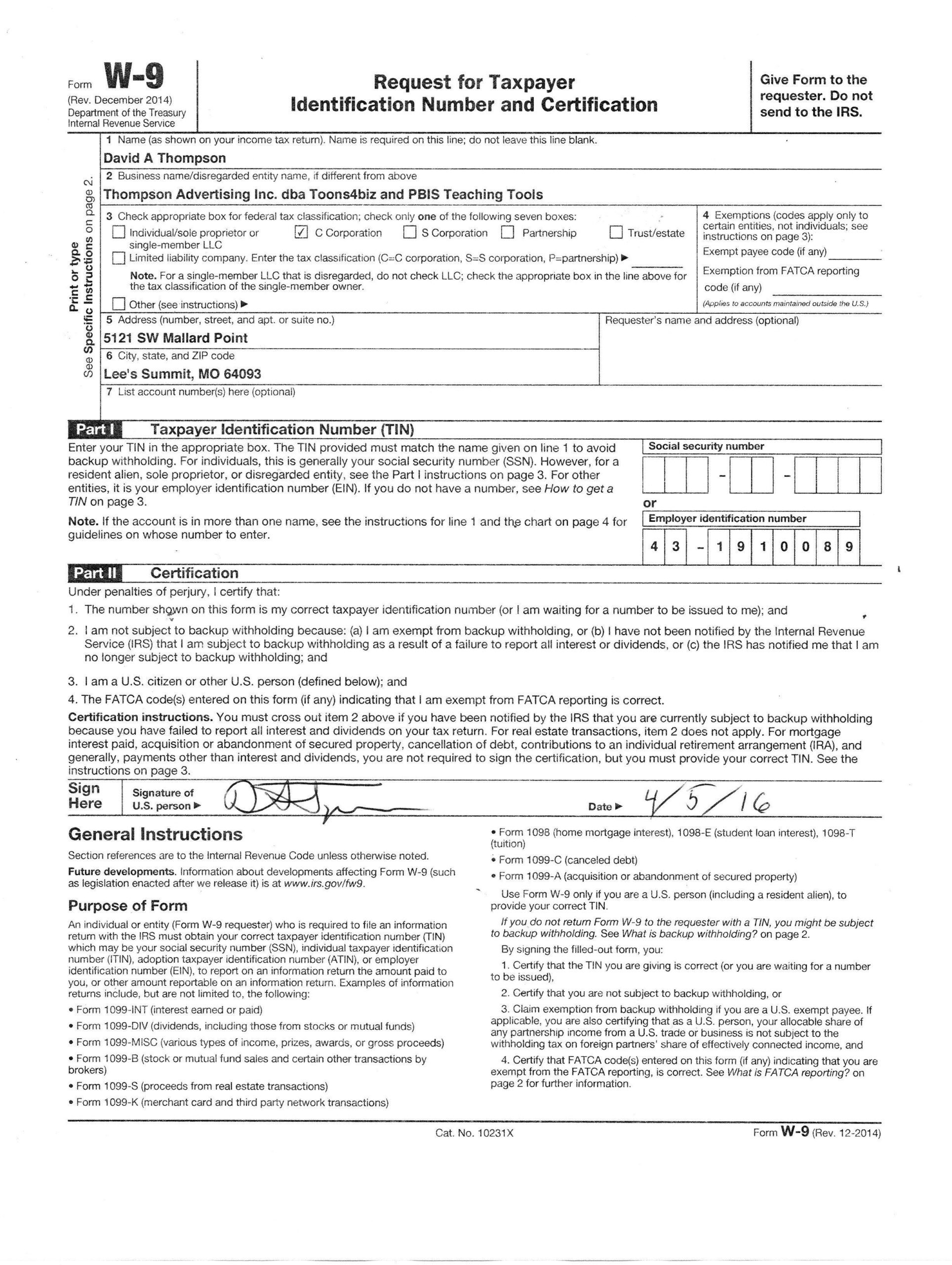 Wi Form W9 Fillable Printable Forms Free Online