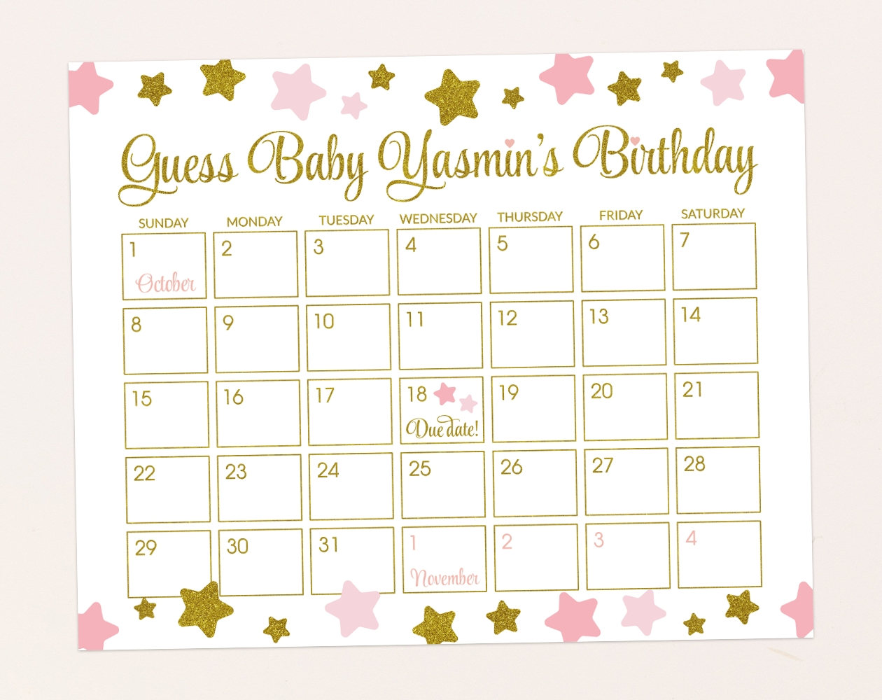 Guess The Date Babyparty | Calendar Template 2020-August 2021 Free Printable Baby Due Date Calendar