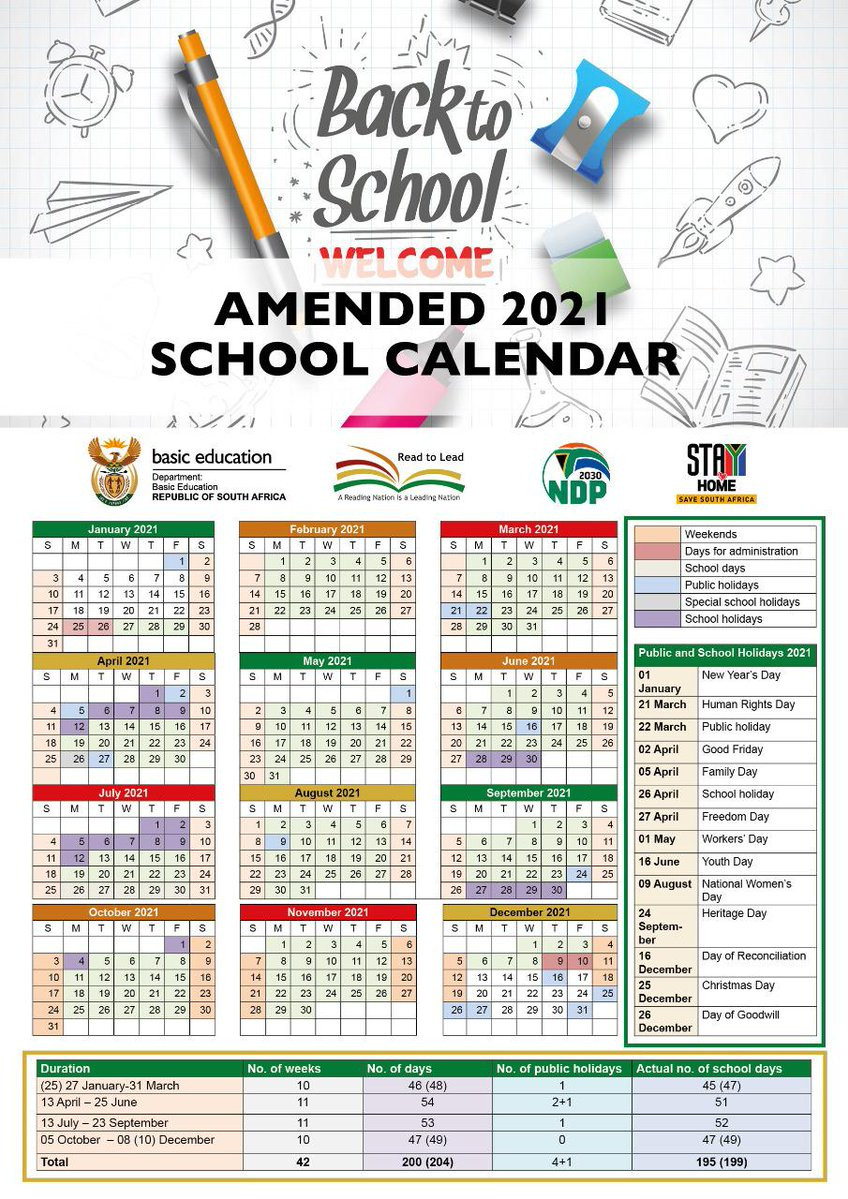 Here&#039;S The Amended School Calendar For 2021 - Htxt.africa-2021- 2021 School Calendar Editable Template
