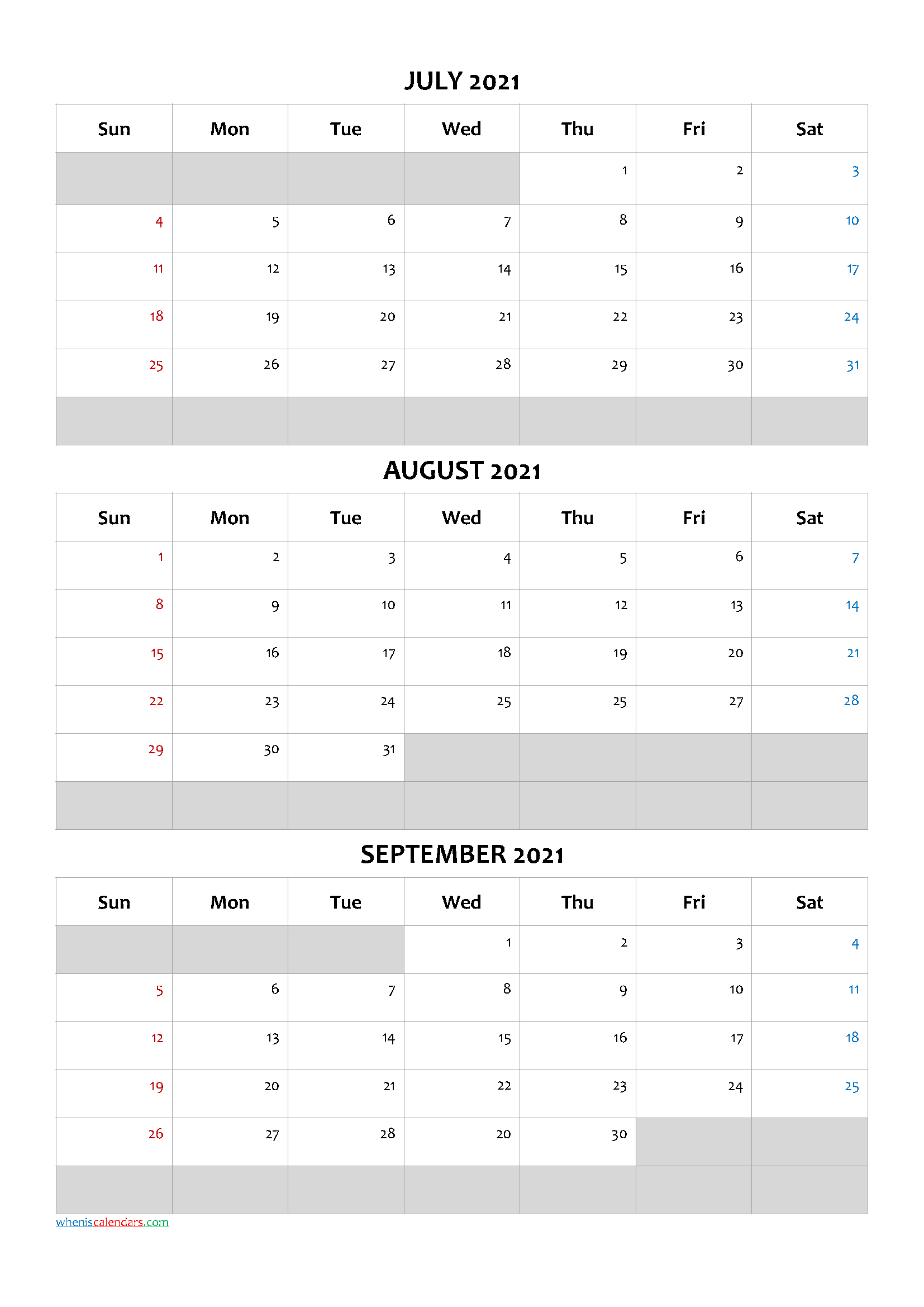 January February March 2021 Calendar Template [Q1-Q2-Q3-Q4-3 Month Printable Calendar Templates 2021