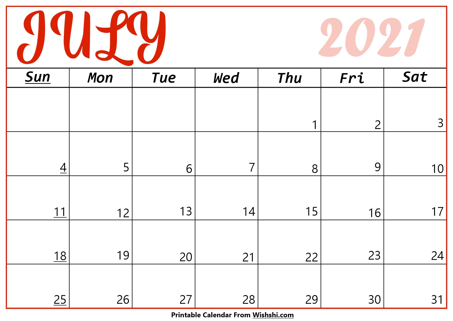 July 2021 Calendar Printable - Free Printable Calendars-Blank July 2021 Calendar Beta Calendar