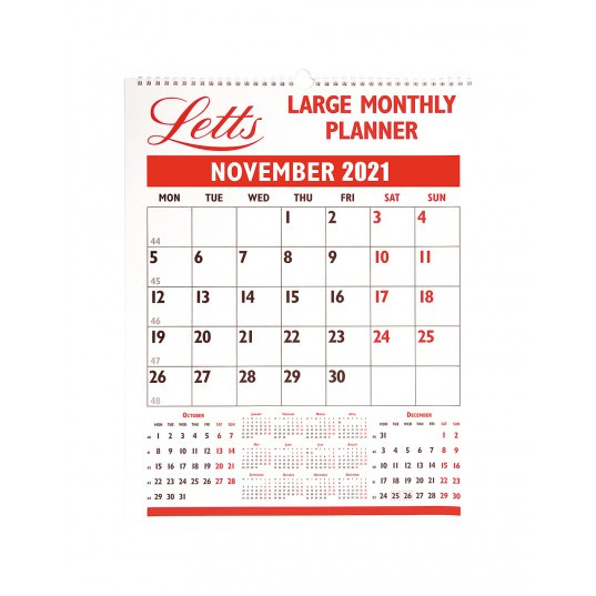 Large Monthly Wall Planner 2021 | Letts Of London-Printable Wall Vacation Planner 2021
