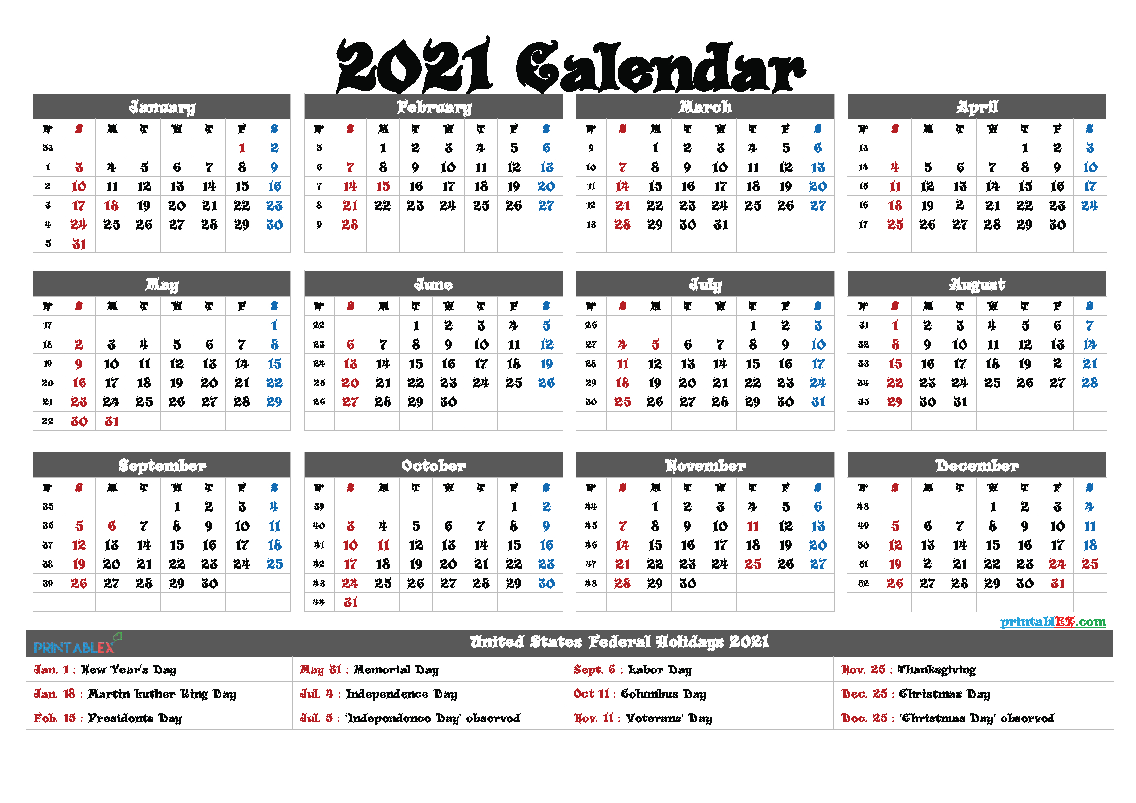 Large Number Flip Calendar 2021 | Calendar Printables Free-Free Printable Month Calendar 2021