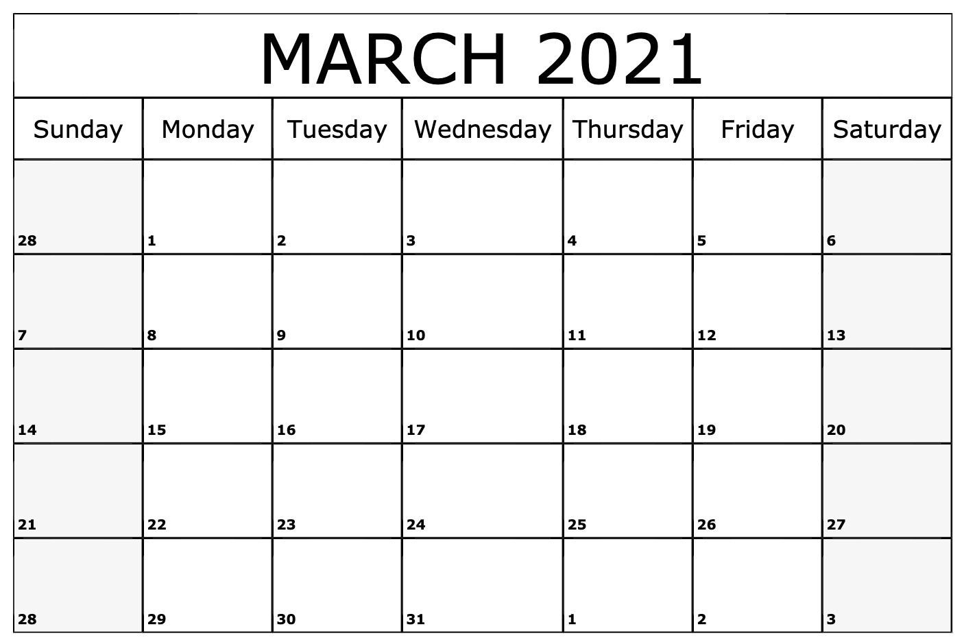 March 2021 Editable Calendar | 2022 Calendar-Free 2021 Editable Monthly Calendar Templates