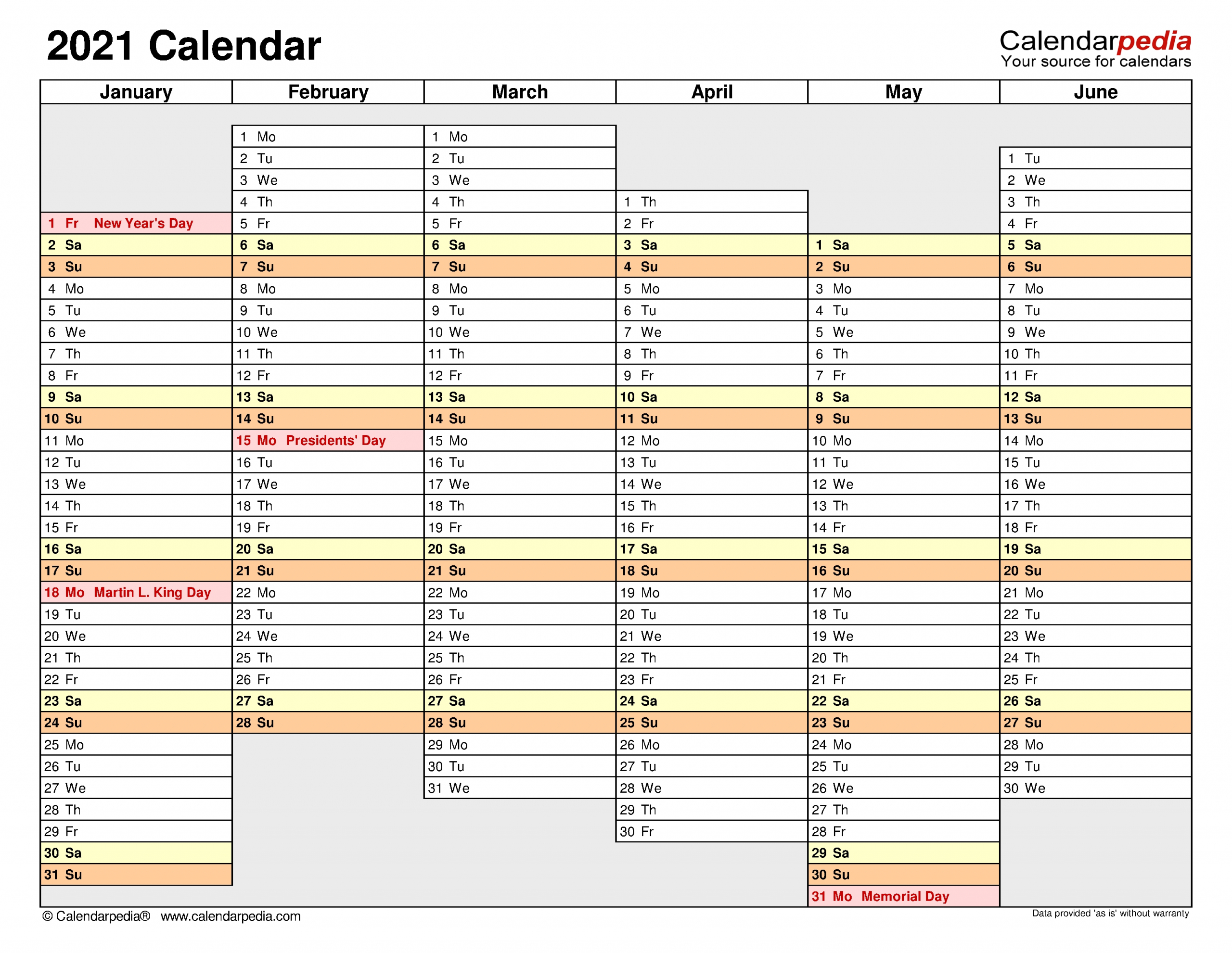 Microsoft Calendar Templates 2021 2 Page Per Month-Free Printable 2021 Calendar