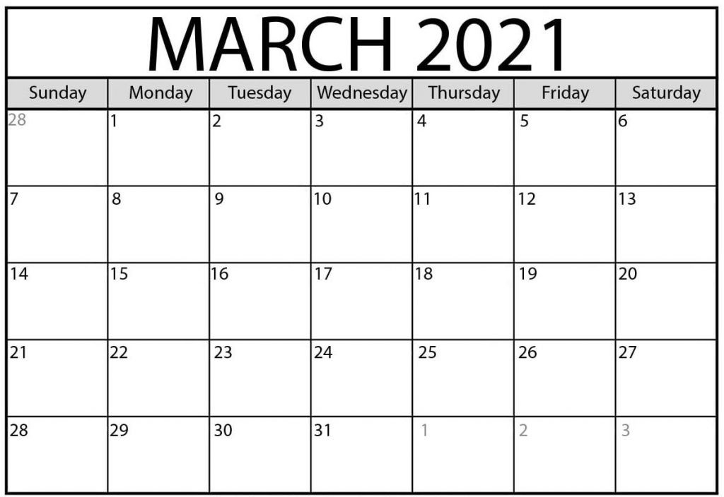 Print Calendar For March 2021 Monthly Fillable Sheets-2021 Calendar Fillable