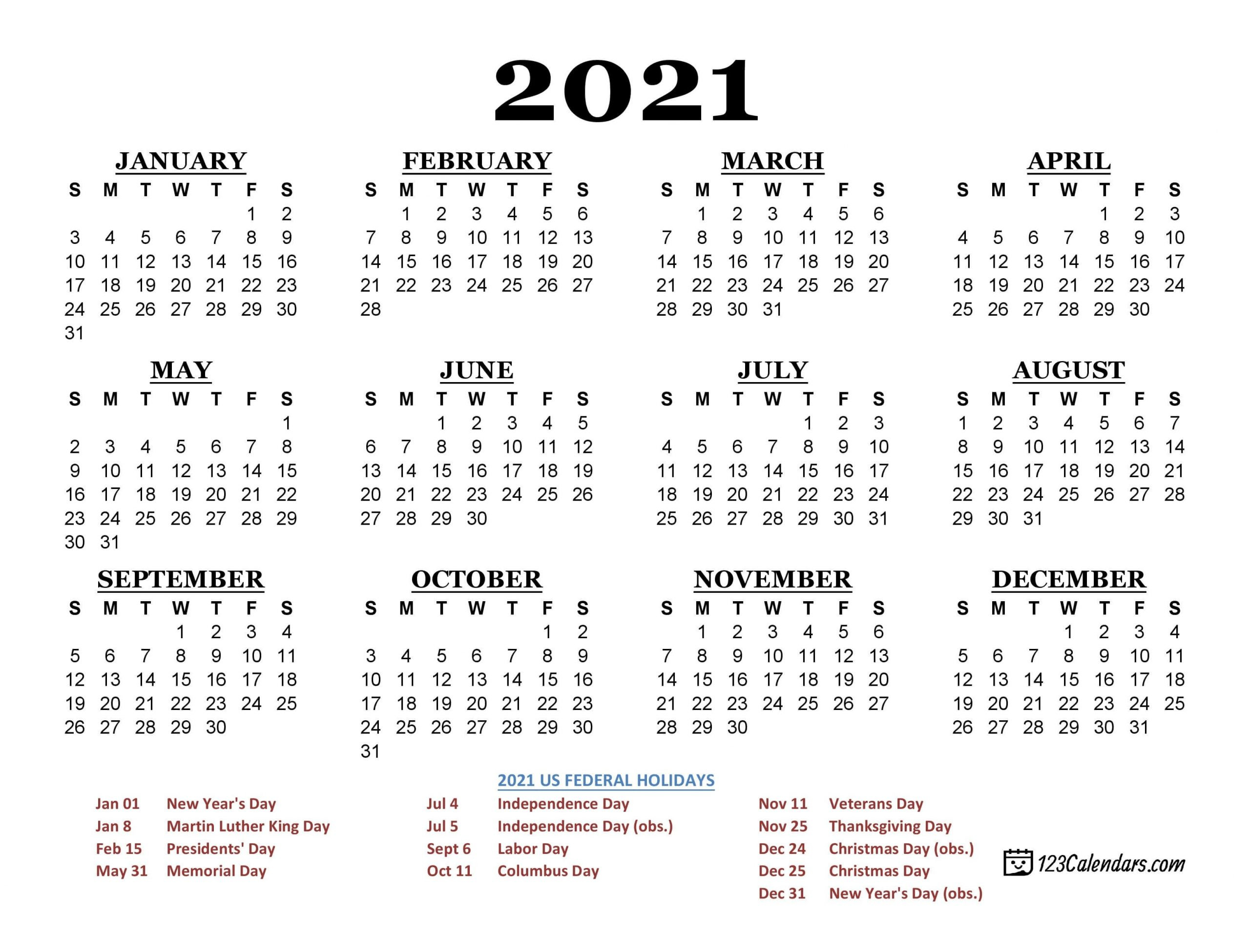 Calendar Of Year 2021 With Festivals