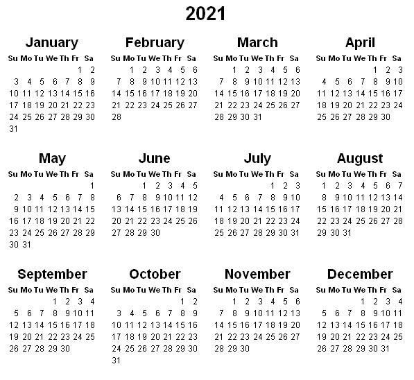 Print Yearly Calendar 2021 Free - Pleasant To Our Website-2021 Yearly Calendar Printable