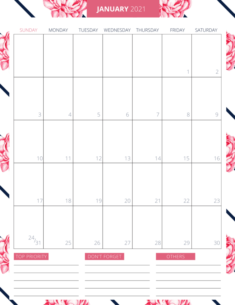 Printable 2021 Planner - Free Printable To Keep You Organized-Free Printable Hourly Calendar 2021