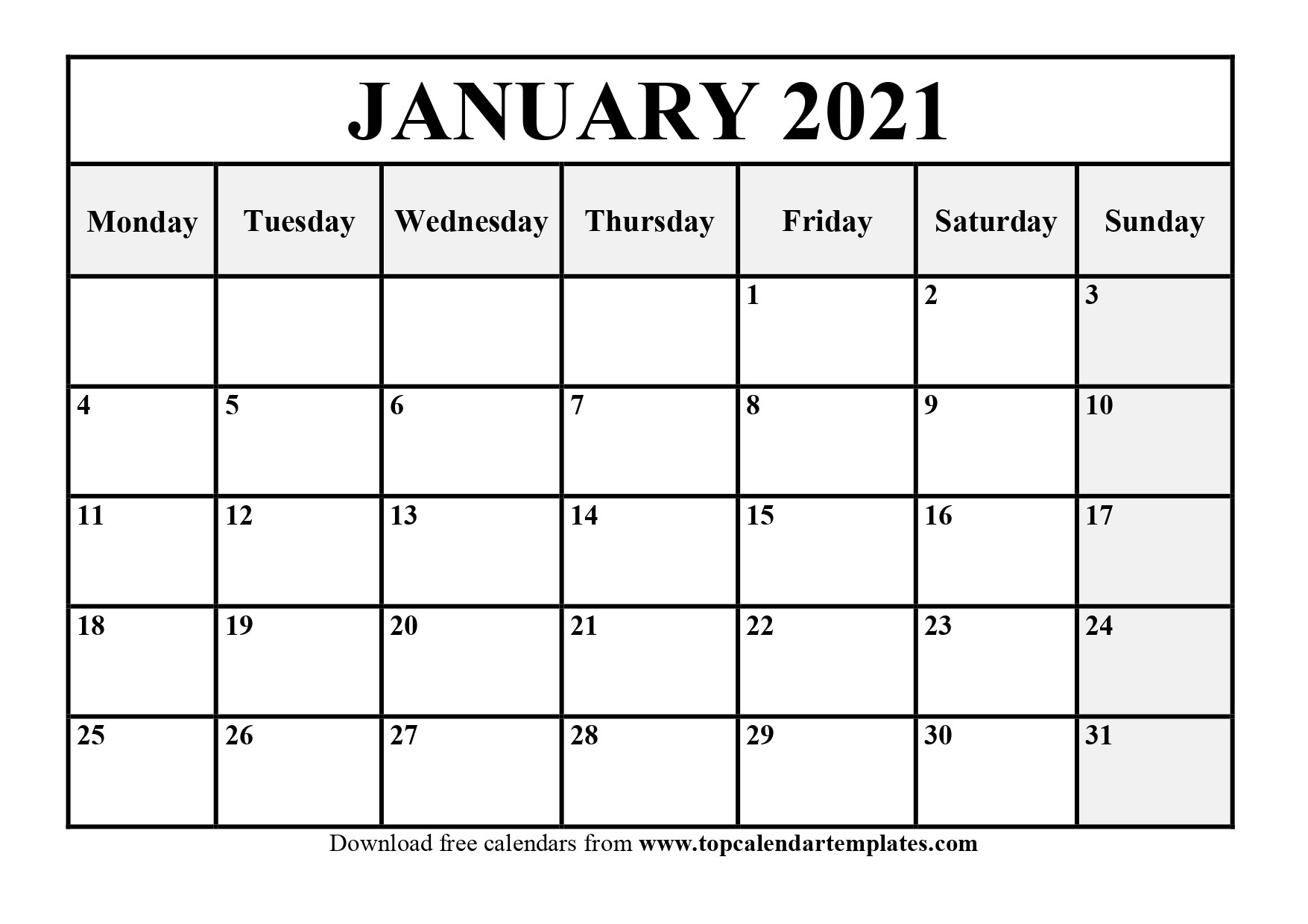 Printable Blank Monthly Calendar 2021 With Lines | Ten-2021 Calendar Template