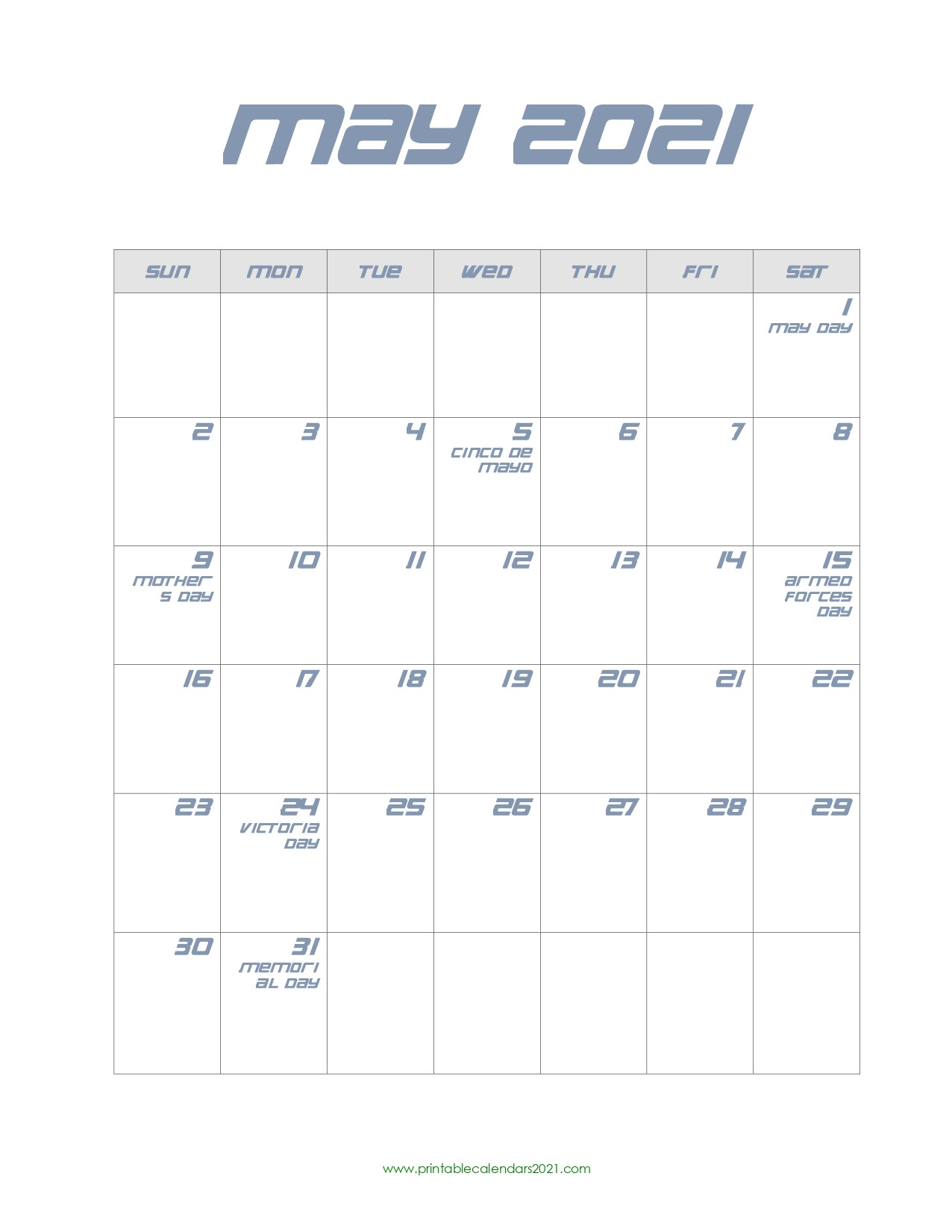 Printable Calendar 2021 May, May 2021 Calendar Pdf-May 2021 Calendar Printable Bill