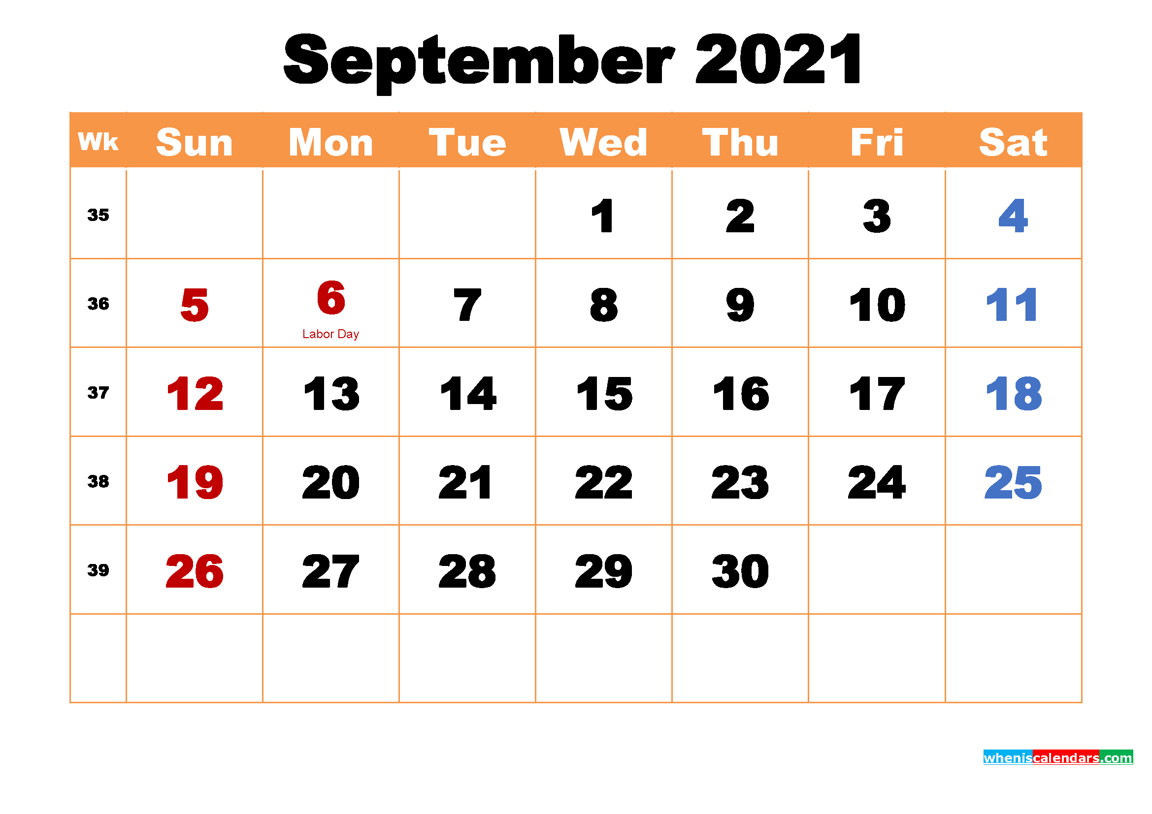 Printable Calendar For September 2021-September 2021 Calendar Printable Template