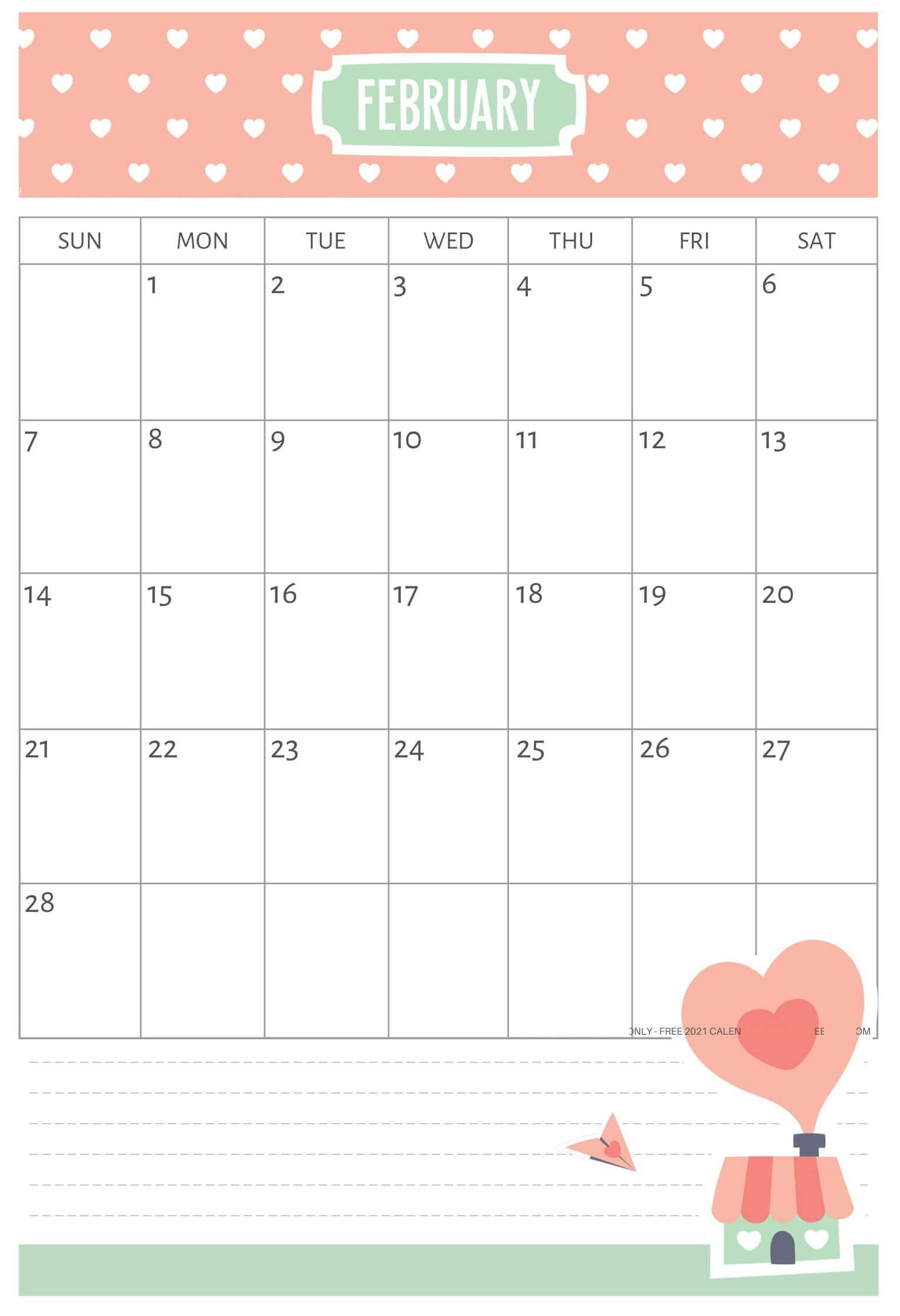 Printable February 2021 Calendar With Holidays Template-February 2021 Calendar