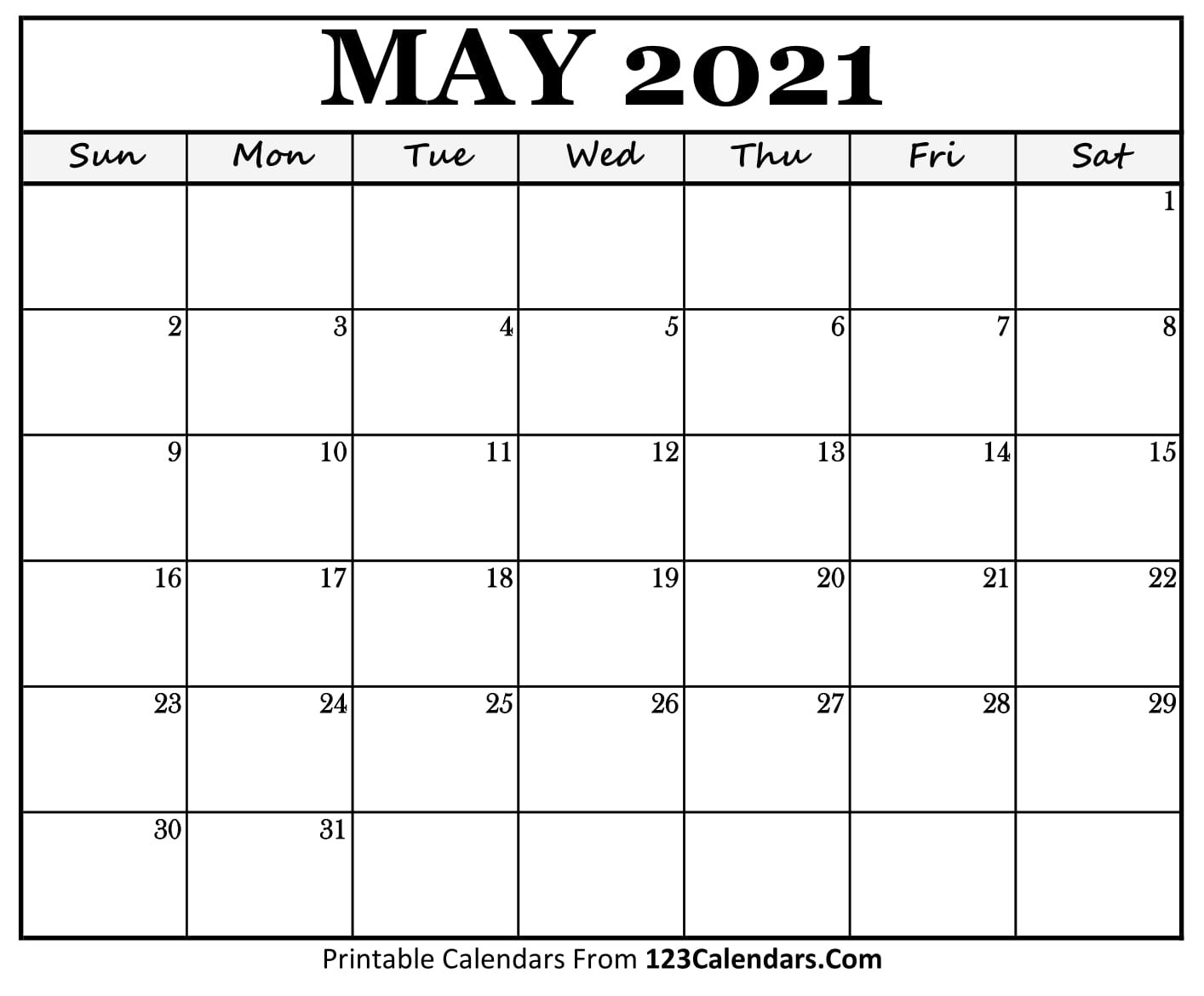 Printable May 2021 Calendar Templates | 123Calendars-Vertex Montly Calendar October 2021