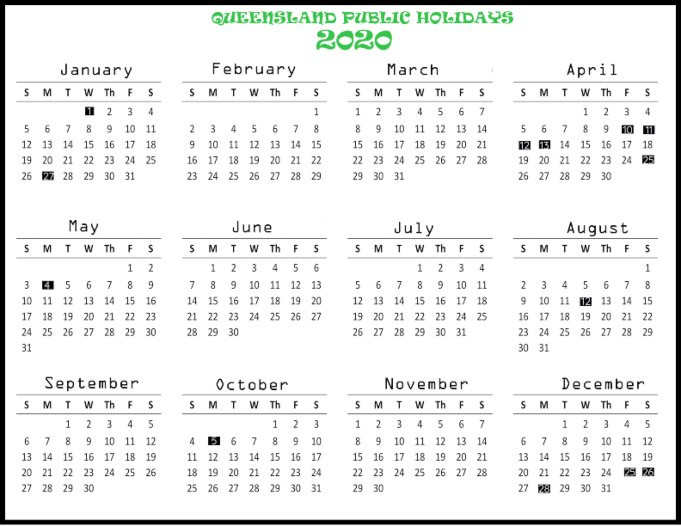 Queensland Public Holidays 2024 Calendar Calendar 2024