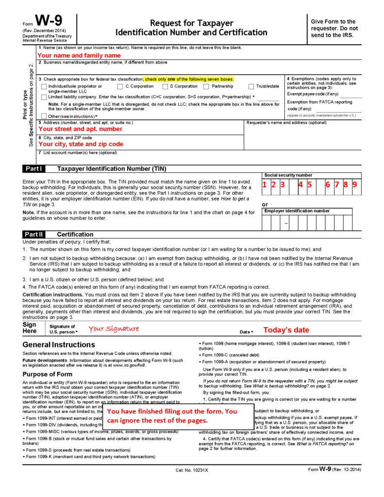 Sample W 9 Form | Example Calendar Printable-Free Fillable W9 Forms 2021 Printable
